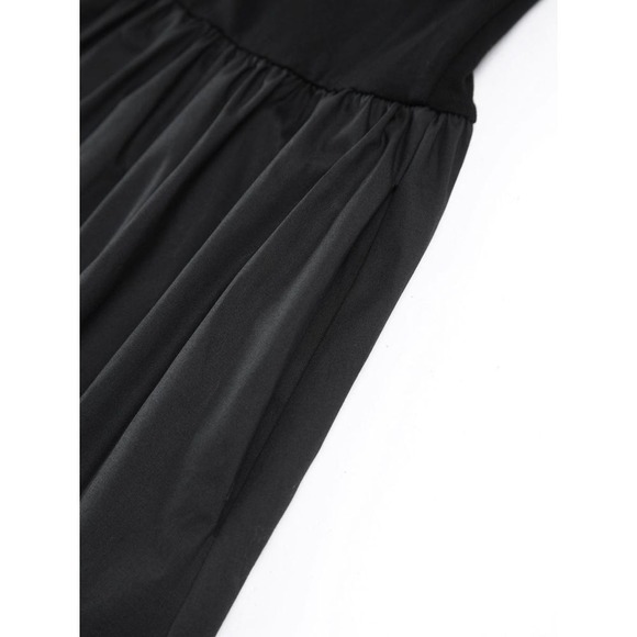 Commense Long Sleeve Maxi Dress Pockets A‎ Line Casual Elegant Black Dress M - Picture 6 of 6